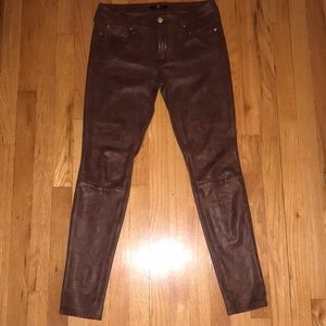 7 For All Mankind “Leather” Brown Pants